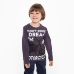 Лонгслив для мальчиков р.122 тёмно-серый (Luneva)