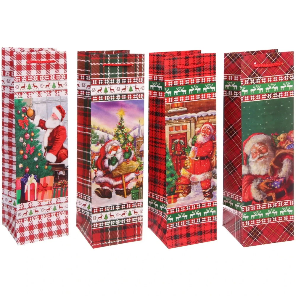 Пакет под бутылку «Сказка о зиме» 11*38*11 см, микс