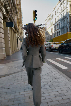 ZARA БРЮКИ-БАГГИ, СЕРО-КОРИЧНЕВЫЙ