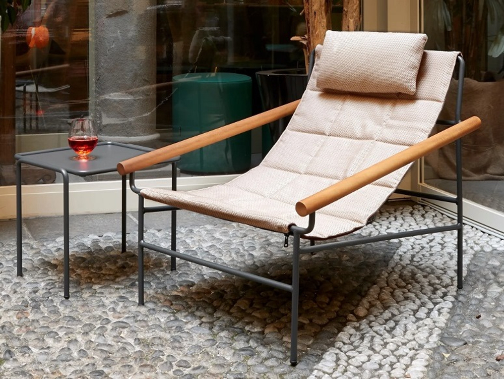 Кресло лаунж металлическое с подушкой Scab Design Dress Code Glam Outdoor, антрацит, бежевый