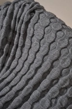 Плед вязаный BUBBLES 120x170 |  графитовый