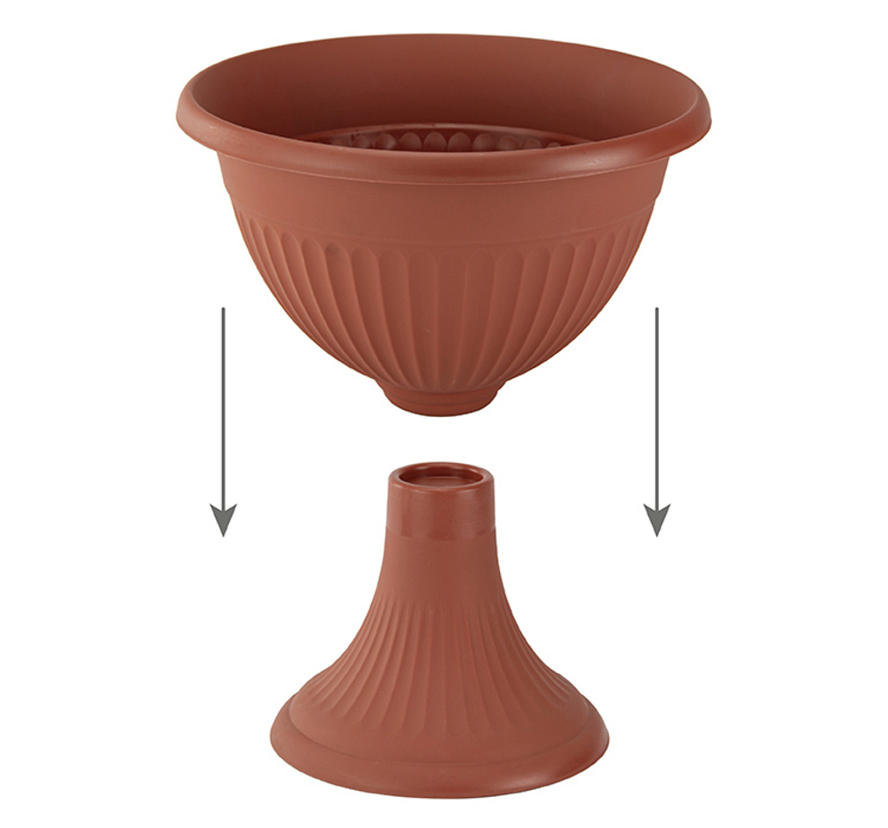 Кашпо-вазон ЛИВИЯ на ножке D370мм низкий М3207