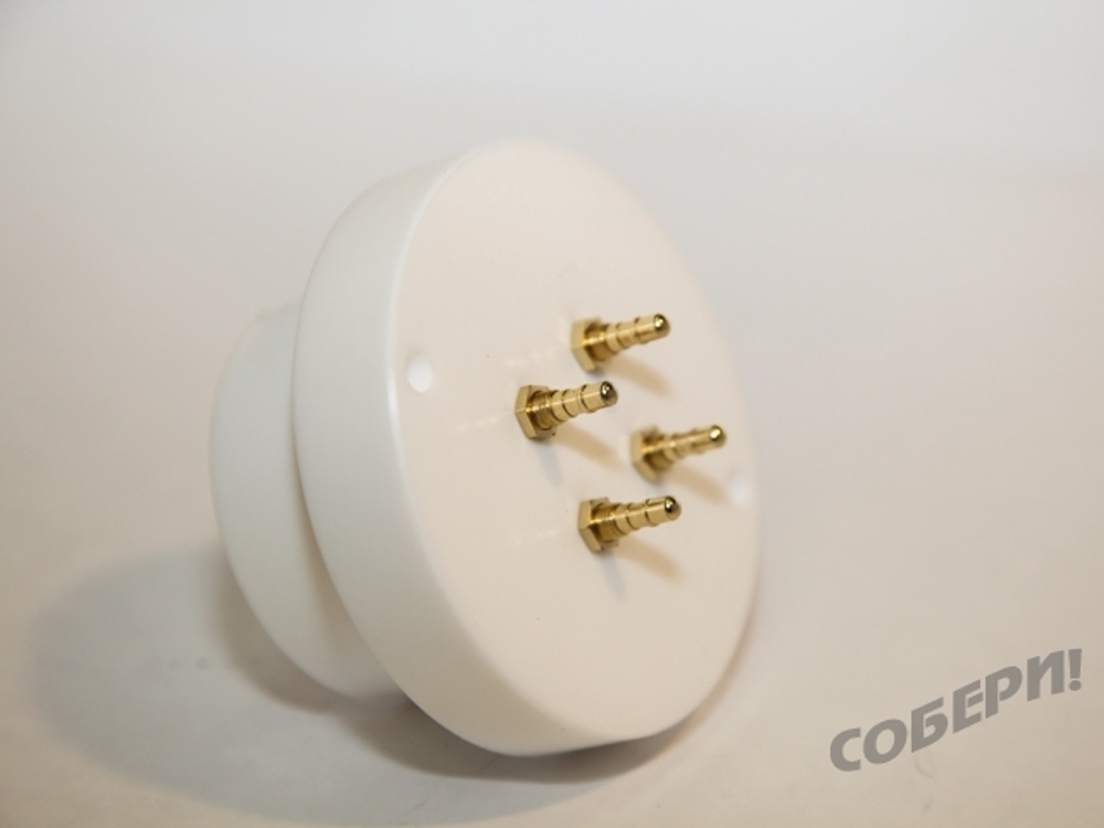 Панель ламповая фторопластовая с позолоченными контактами для радиолампы 845 и 211