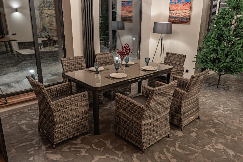 Обеденный комплект ROYAL FAMILY LUDWIG+FIONA серый