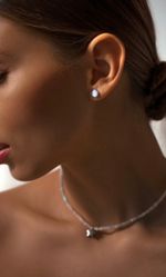 Пусеты мини Sunset с лавандовым агатом