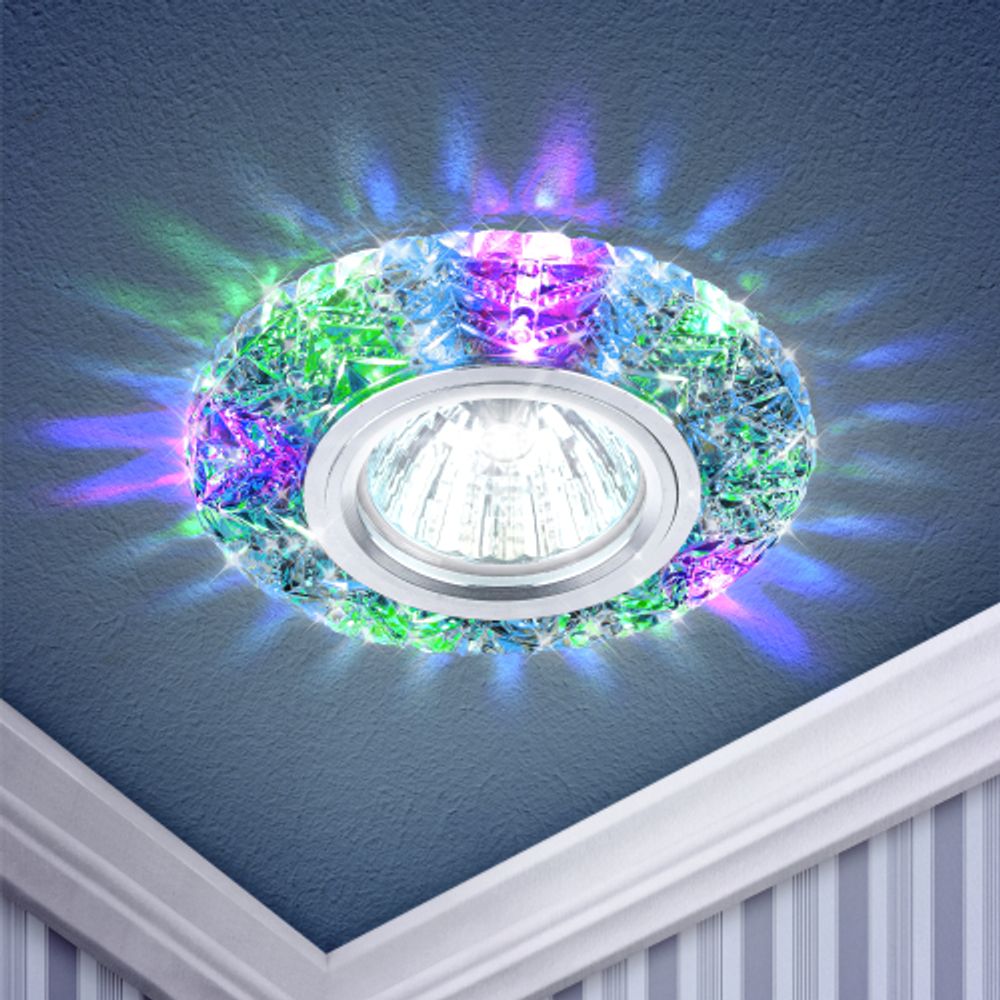 DK LD4 SL/RGB Светильник ЭРА декор cо светодиодной подсветкой( мультиколор), прозрачный | Встраиваемые LED светильники