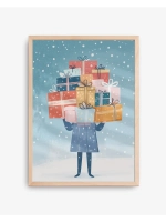 Новогодний декор 50х70 см постер интерьерный