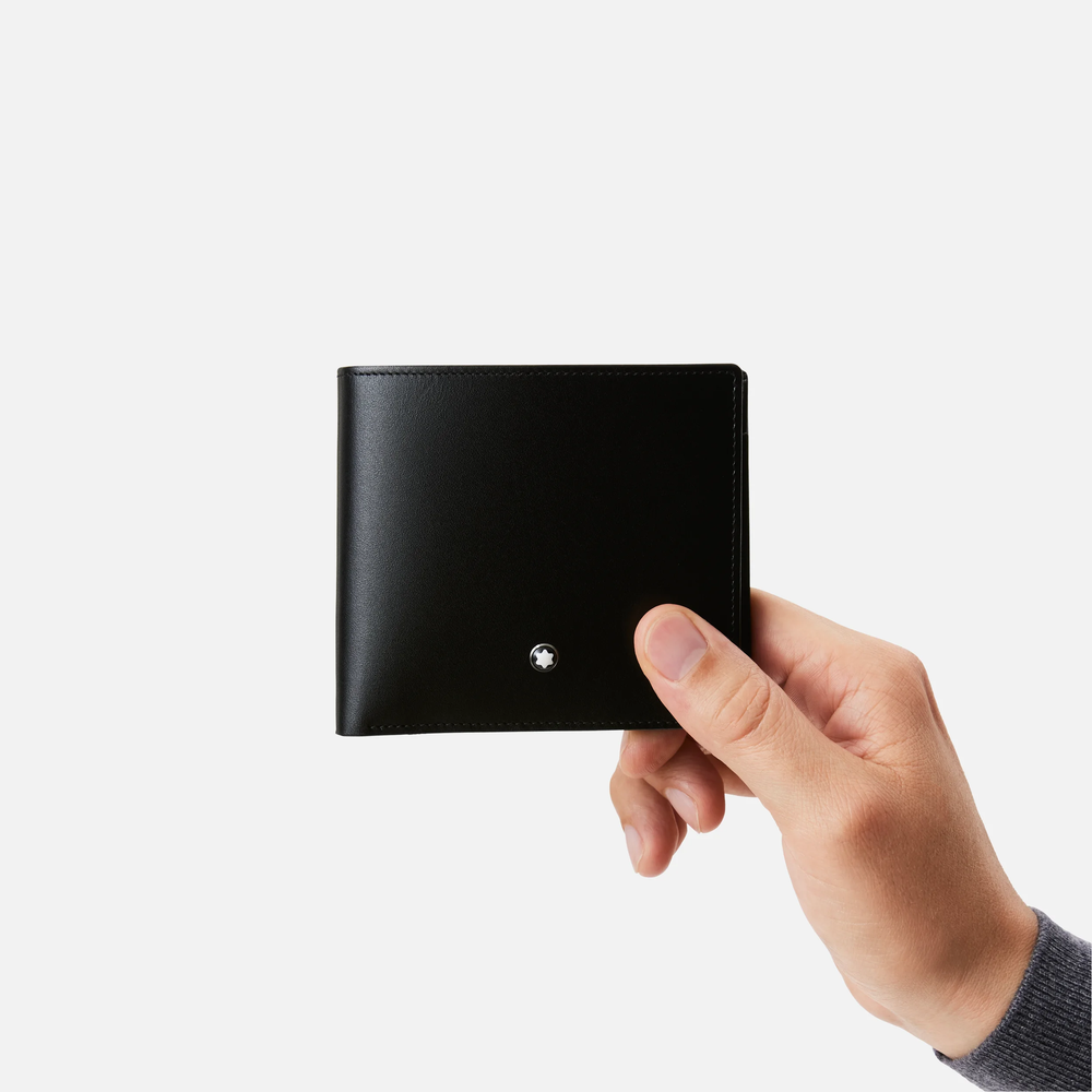 MONTBLANC Meisterstuck Grain Cow Leather Card Holder, Wallet Men"s Black