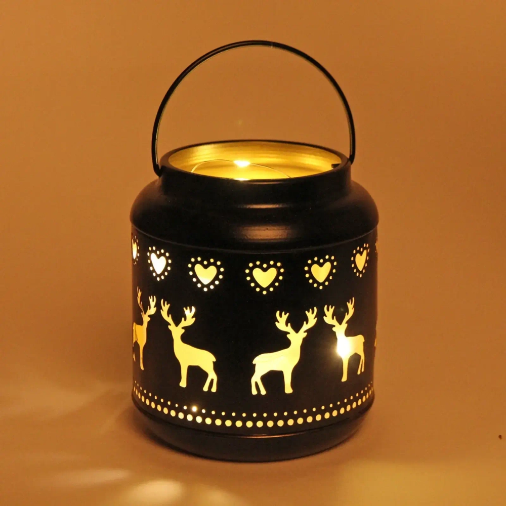 Сувенир с подсветкой «Сказочный олень» 12*15 см, чёрный