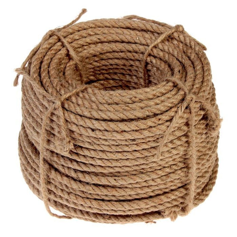 Веревка джутовая №8 (бухта 50м) (мин. ост. 10 м/п) ВИА