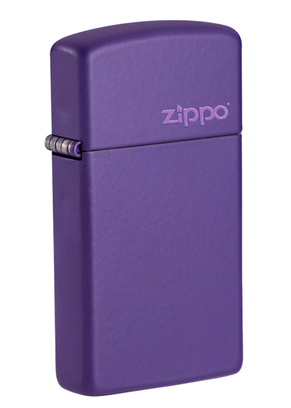 Легендарная классическая американская бензиновая зажигалка ZIPPO Slim Purple Matte 1637ZL в подарочной коробке