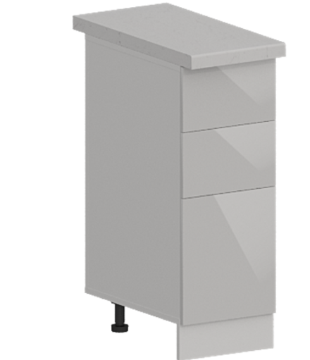 Кухня Модуль ШН3Я 300 Графит / Белый Глянец