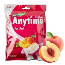 Леденцы Lotte Anytime Слива и персик без сахара 60 г