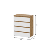 Люмо Комод КМ 02 дуб крафт золотой/белый, кашемир