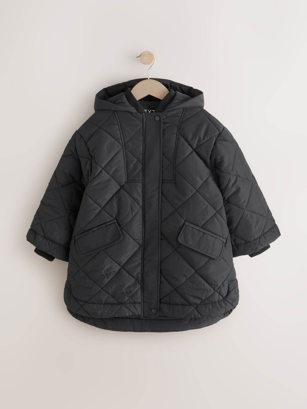 Куртка утепленная с капюшоном для девочки Next E25-187, Черный