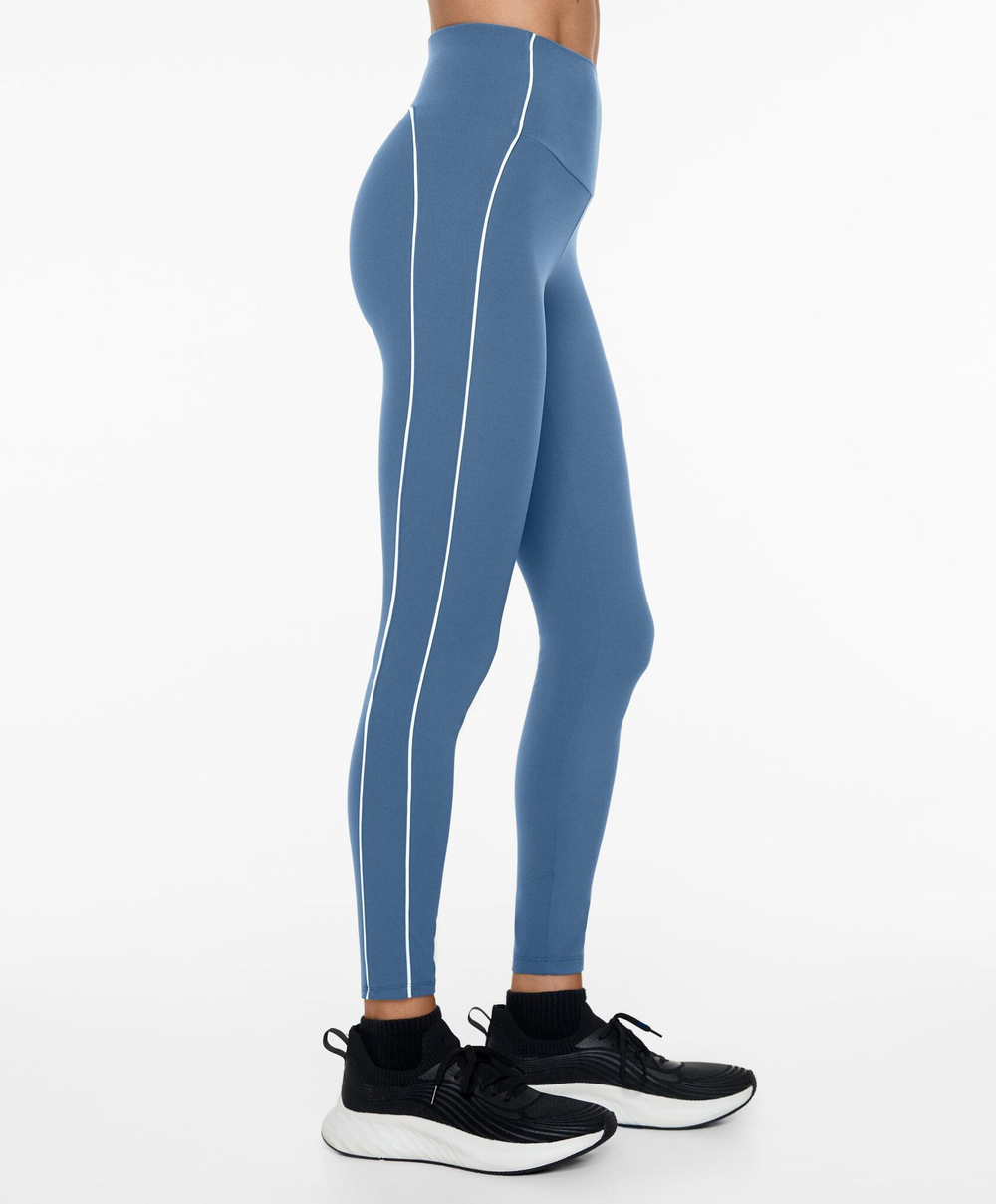 OYSHO Легинсы Comfortlux до щиколотки длиной 65 см с высокой посадкой, линялый синий