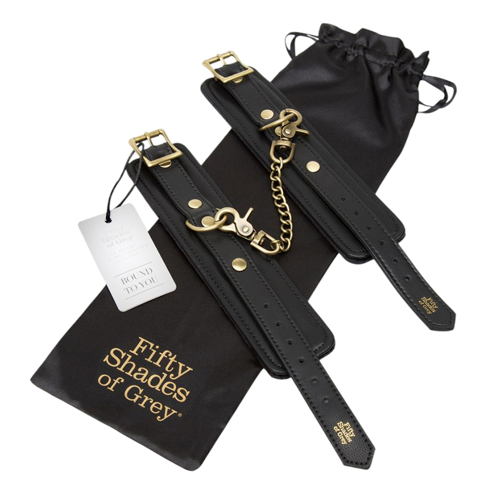 Черные наручники Fifty Shades of Grey Bound to You Faux Leather Wrist Cuffs
