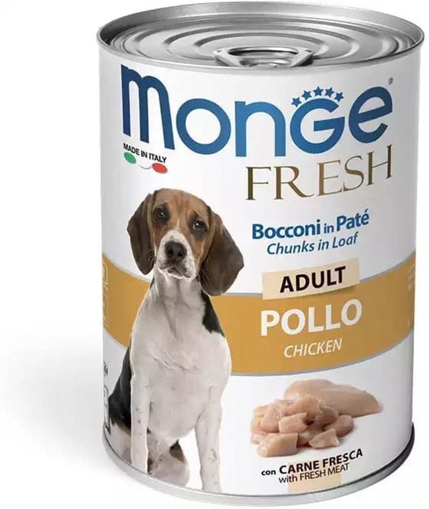 Monge Dog 400г Fresh Chunks in Loaf консервы для собак мясной рулет курица