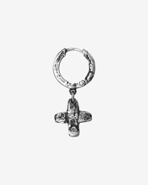 Серьга Rough Jwlry Cross Mini Oxyd темная