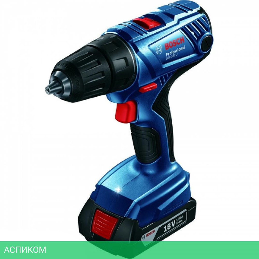 Дрель-шуруповерт Bosch GSB 180-LI Professional с 2-мя АКБ, кейс (0.601.9F8.307)