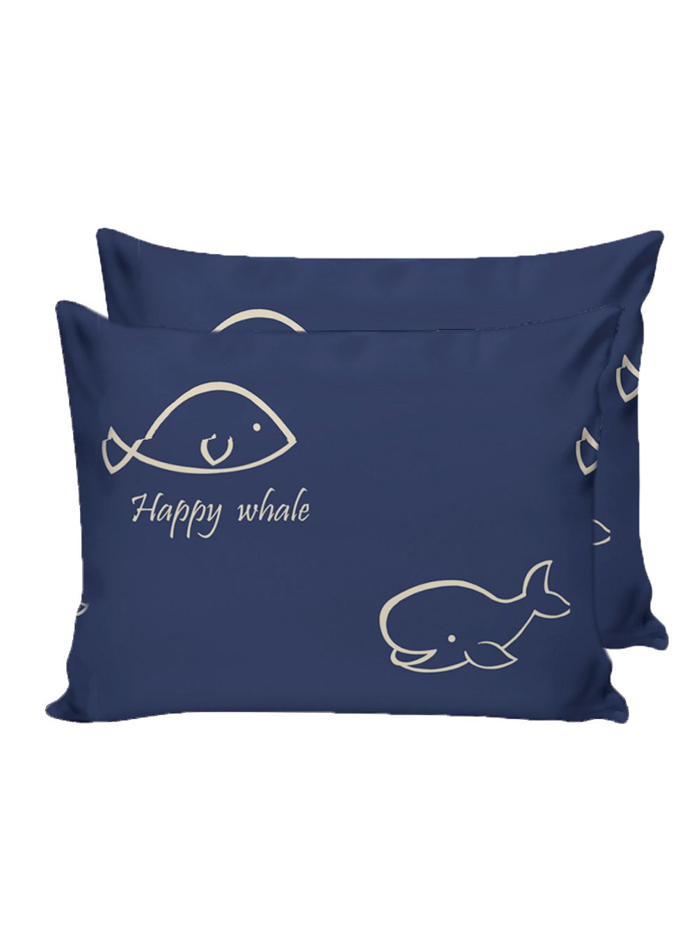 Постельное белье Сказка "Киты" семейное Наволочка 50х70 см 2 шт Простынь на резинке 160х200 см Пододеяльник 145х215 см(2шт) , перкаль