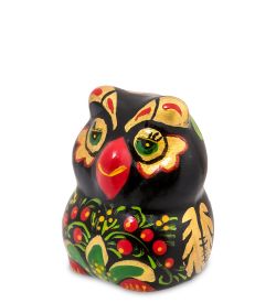 ГЛ- 973 Фигурка «Сова» нов. хохлома (Гжельский фарфор)