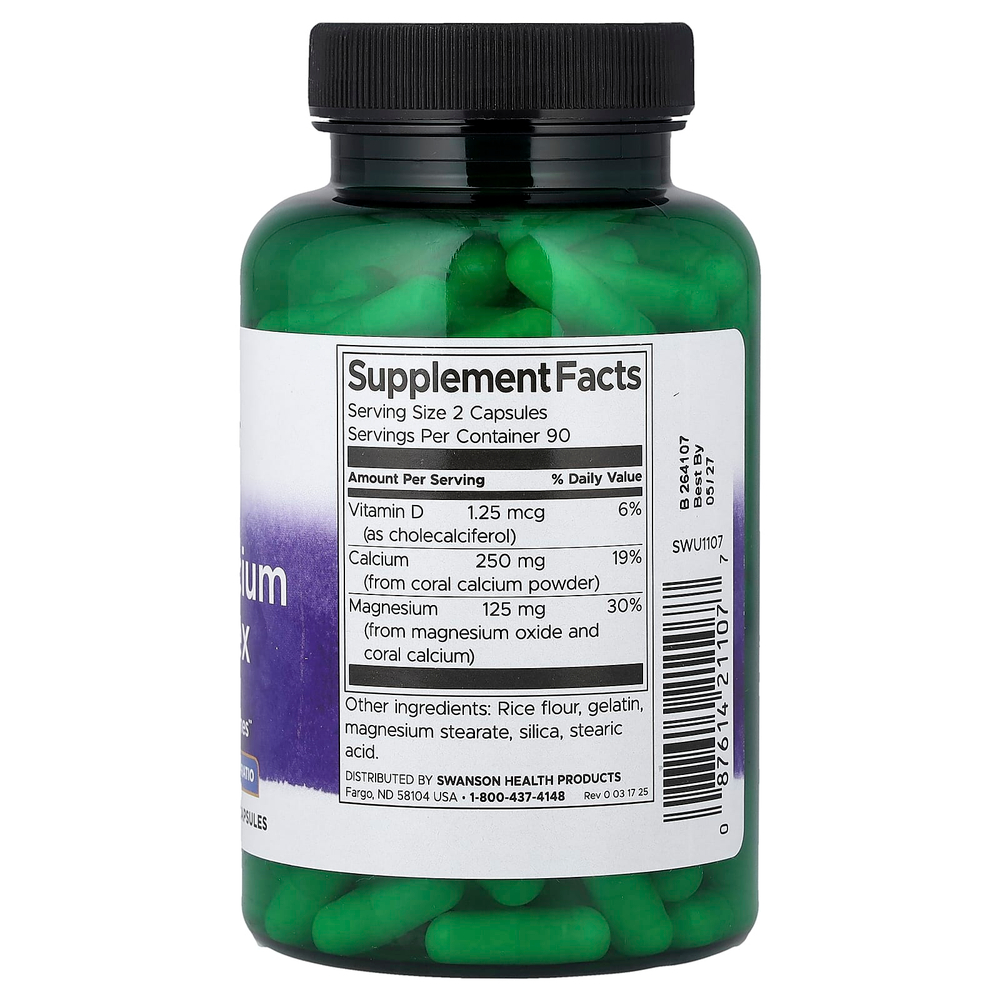 Swanson Vitamins, Коралловый кальций, 180 капсул