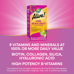Nature's Way, мультивитамины для волос, кожи и ногтей Alive!®, со вкусом клубники, 60 капсул