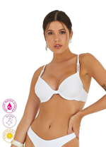 Купальник для большой груди раздельный "Флора", белый