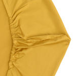 Простыня овальная на резинке из сатина горчичного цвета из коллекции essential, 75х125х20 см