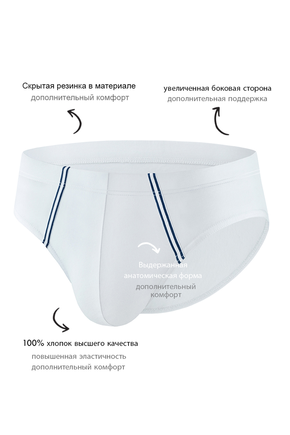 Мужские трусы PB51 Белый Uniconf