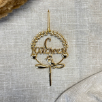 Свеча-топпер 3D «С Юбилеем» в золотом цвете