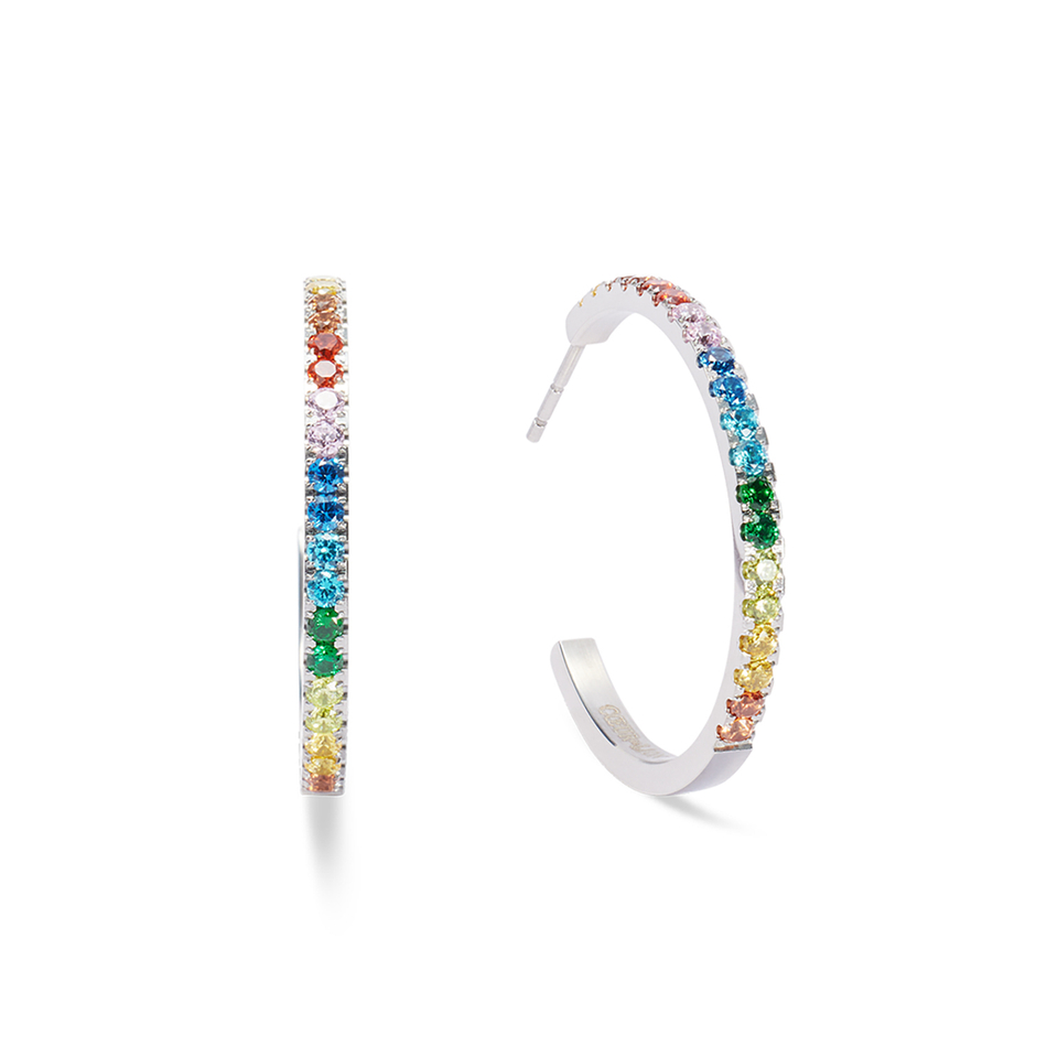 Серьги Coeur de Lion Hoop Multicolour Silver 30мм 0147/23-1517