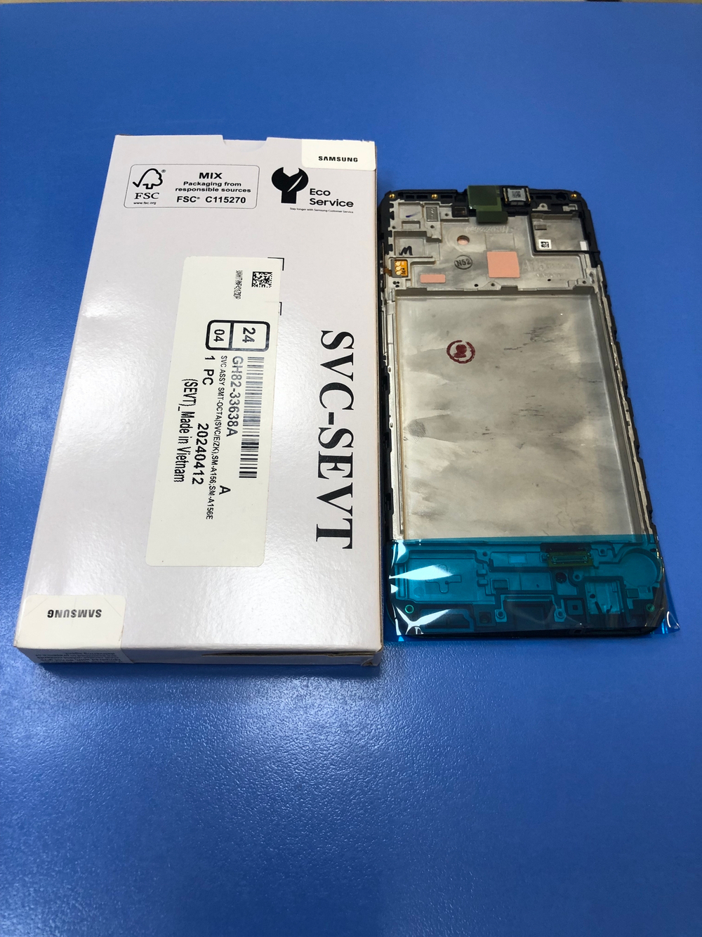 Самсунг A156B  Galaxy A15 5G   Дисплей в сборе с тачскрином и рамкой чёрный Оригинал Сервисный
