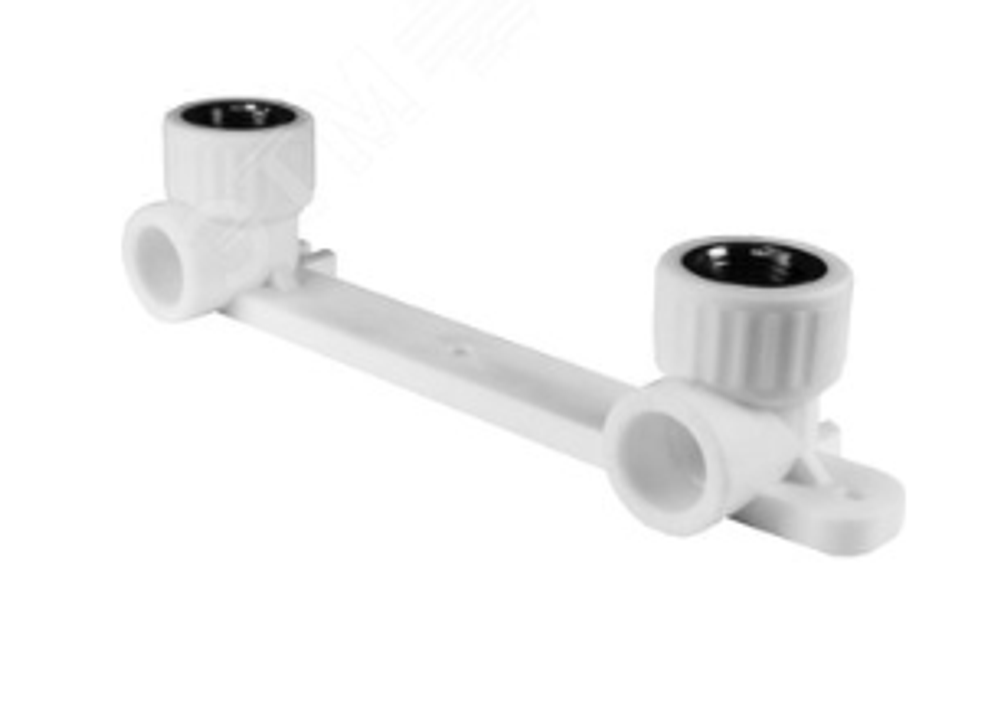 217_ Планка монтажная 20x1/2' ВР для смесителя, с водорозетками, полипропиленовая PPR белая арт. 10124020 Valfex