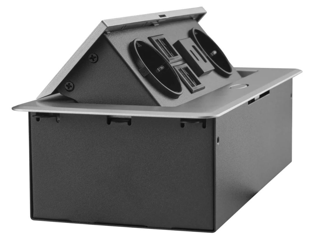 Блок розеток  Cactus CS-SOCKET-EU2-USBA/C-NET