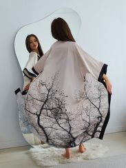 Халат женский шелковый AMELIA бежевая