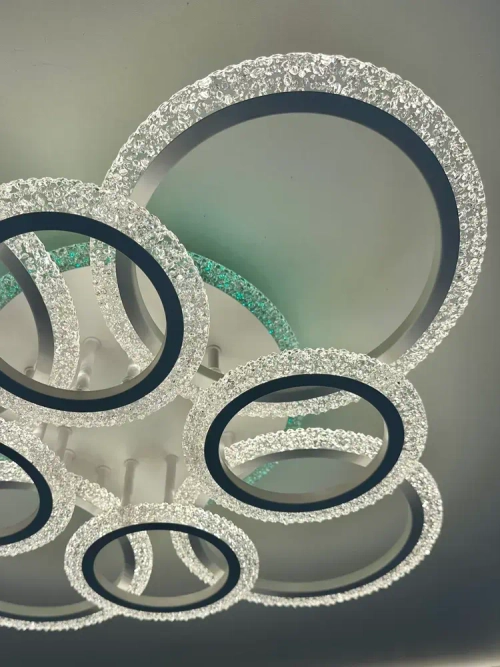 Люстра потолочная белая с RGB подсветкой и пультом для всех видов потолков, 154 Вт