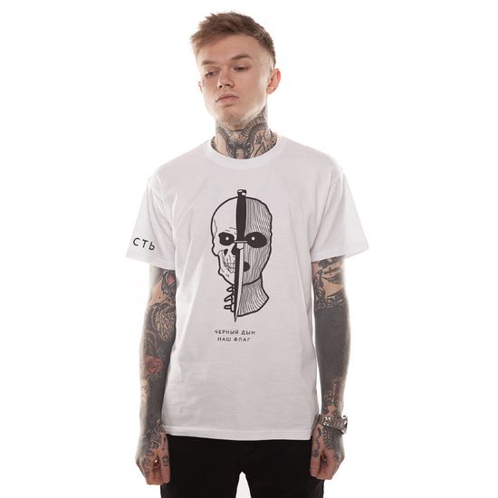 Футболка ЮНОСТЬ Черный дым Белый