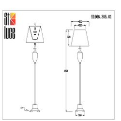 SL966.305.01 Торшер ST-Luce Бронза/Бежевый E27 1*60W (из 2-х коробок)