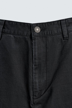 ZARA БРЮКИ CARROT FIT С ЭФФЕКТОМ ПОТЕРТОСТИ, ЧЕРНЫЙ