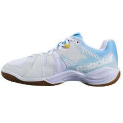 Женские кроссовки для бадминтона/сквоша Babolat Shadow Spirit - white/light blue