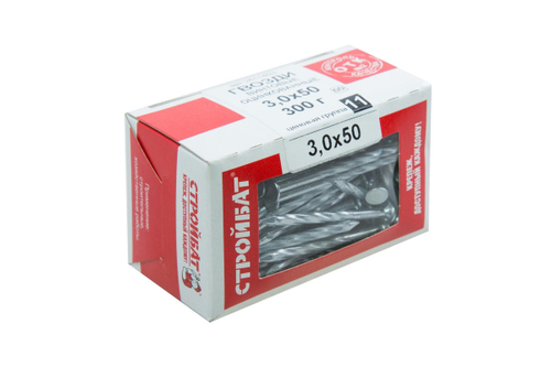 ГВОЗДИ ВИНТОВЫЕ СТРОЙБАТ ОЦИНК 3,0Х50ММ 300Г