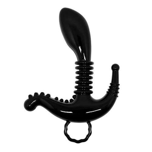 Чёрный стимулятор 12,8см для точки G, клитора и ануса Baile G-Spot Stimulator BI-014038N