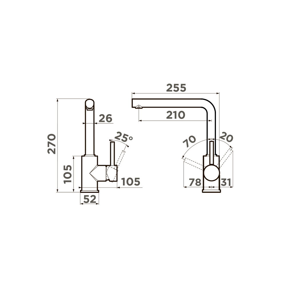 Смеситель для кухни Omoikiri Nakagawa-PA Пастила