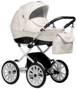 Детская коляска Indigo Special Plus 3 в 1 с автокреслом Avionaut Cosmo Is01 белая кожа