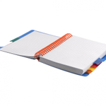 Тетрадь 200л., А5, клетка, Alingar, цветная спираль, пластиковая обложка с информ. окном, цветные пластиковые разделители, ассорти 4 цвета