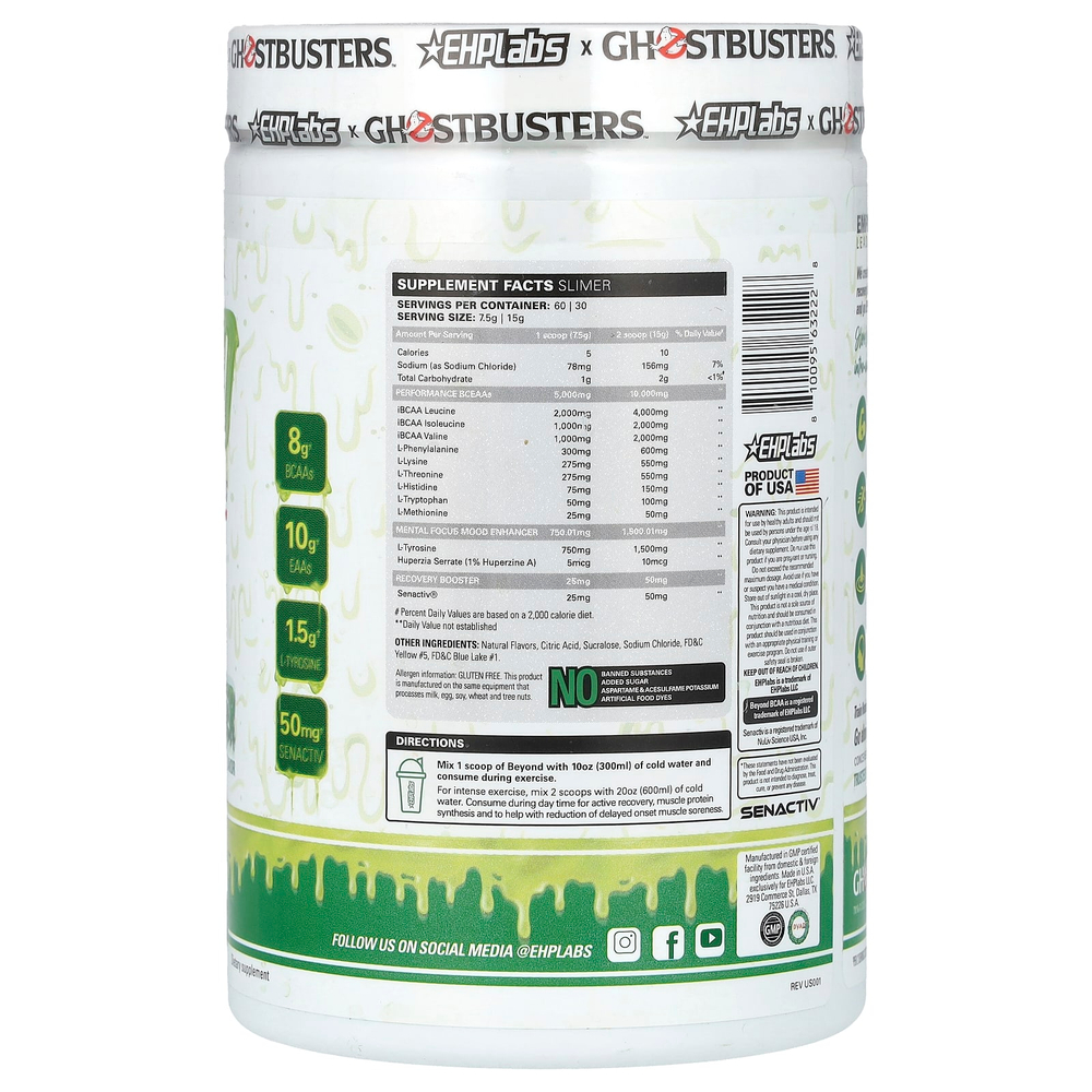 EHPlabs, Ghostbuster, Beyond, BCAA и EAA, со вкусом слизи, 450 г (15,86 унции)