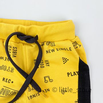 Штанишки из футера "Play" горчица