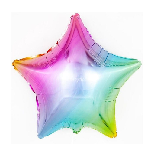 Шар звезда металлик радужный